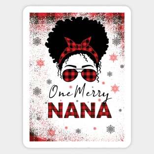 Bleached One Merry Nana Messy Bun Buffalo Leopard Christmas Sticker